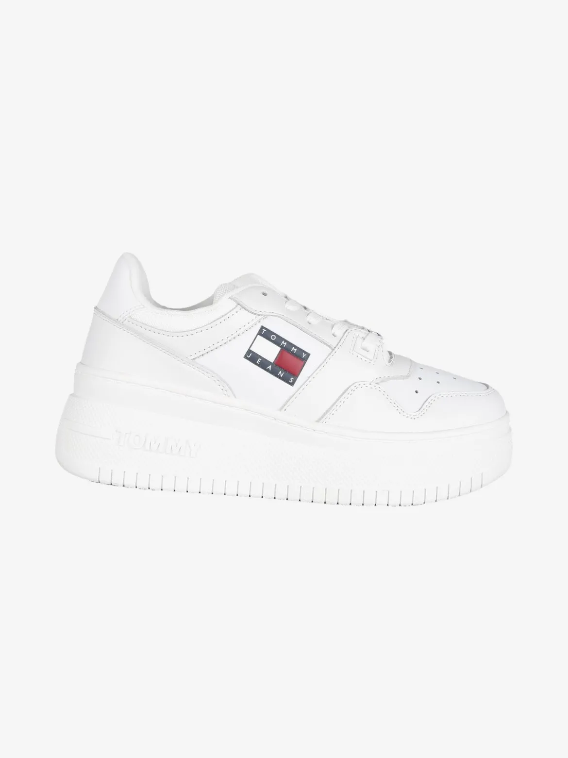 Tommy Jeans Retro Basket Flatf Sneakers in pelle donna con zeppa