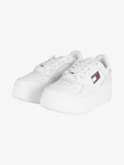 Tommy Jeans Retro Basket Flatf Sneakers in pelle donna con zeppa