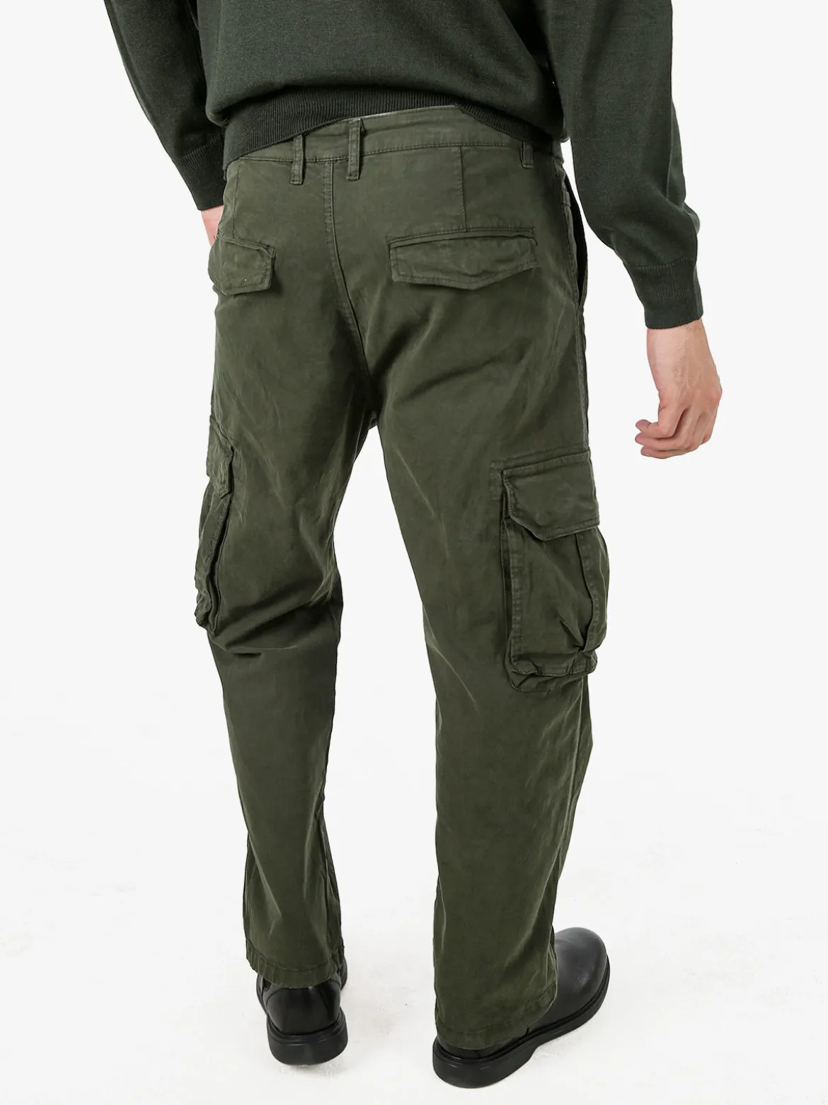 Tony Backer Pantaloni cargo da uomo a gamba dritta - militare