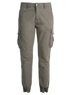 Tony Backer Pantaloni cargo da uomo in cotone con polsini