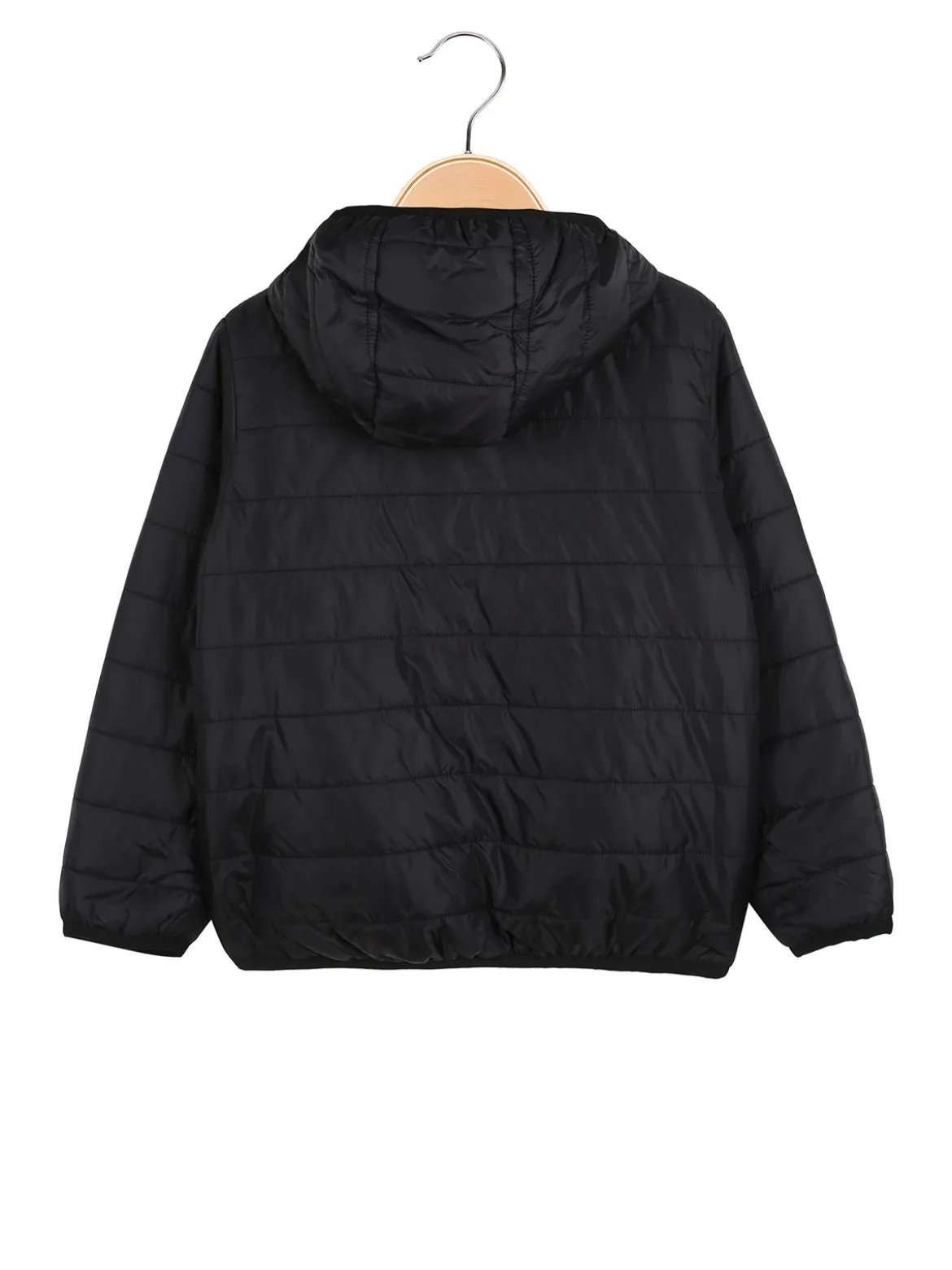 Top Style Giubbino 100 grammi da bambino reversibile con cappuccio e zip - nero