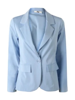 Top Trendy Blazer donna mono bottone - azzurro