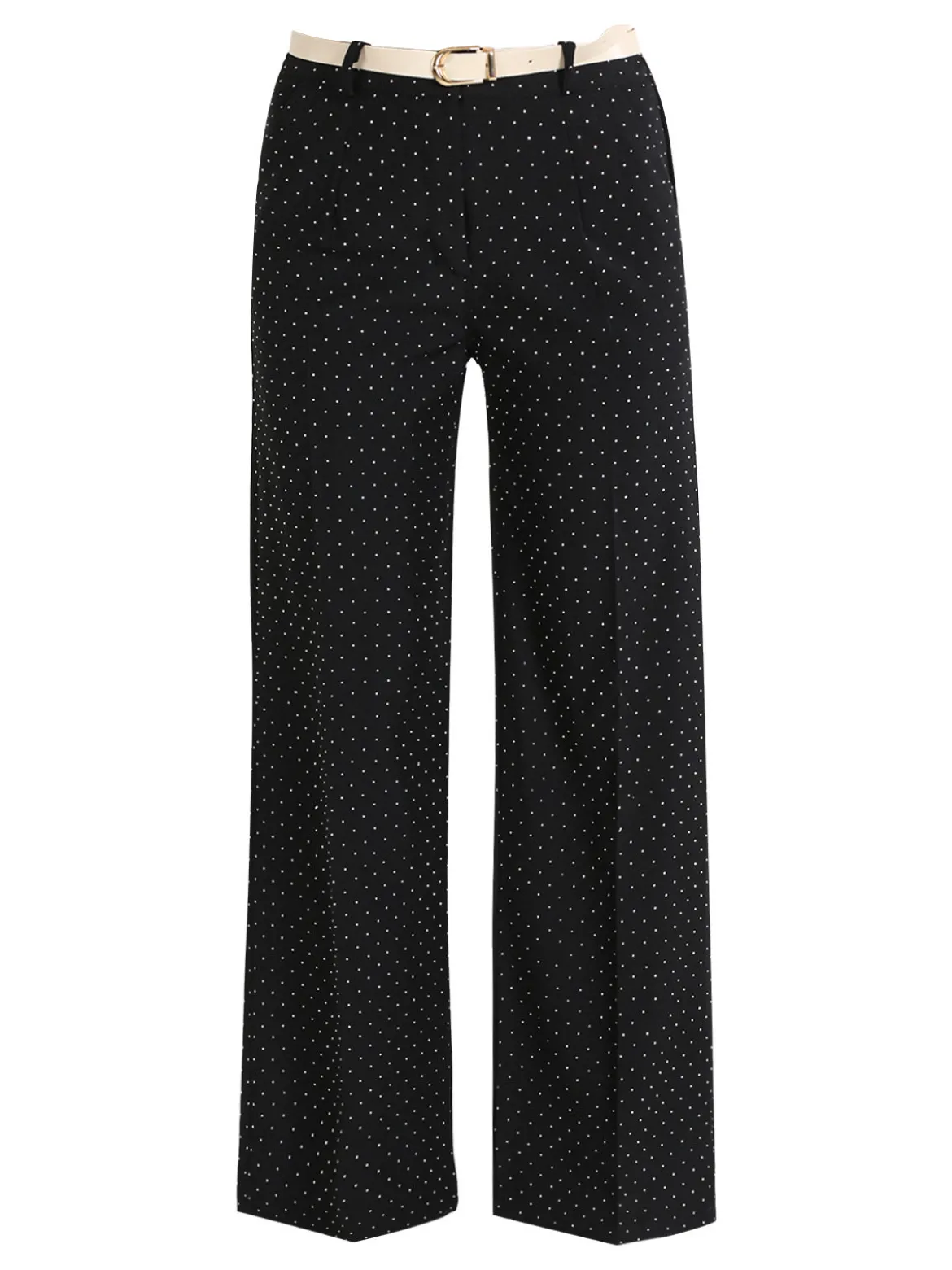 Top Trendy Pantaloni donna a gamba larga con strass