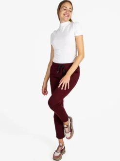 Top Trendy Pantaloni donna jogger con coulisse - bordeaux