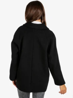 Trasparenze Cappotto corto da donna a doppiopetto con bottoni - nero