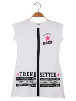 Trend 24 Vestito a maniche corte con stampa scritte