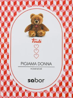 Trudi Pigiama donna a maniche corte con pinocchietto in cotone - grigio chiaro