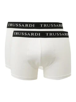 Trussardi Confezione da 2 boxer uomo in cotone - bianco