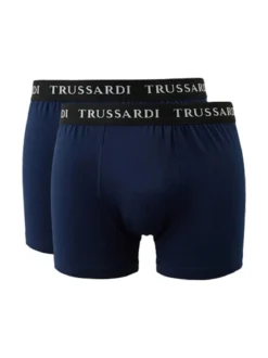 Trussardi Confezione da 2 boxer uomo in cotone - blu scuro