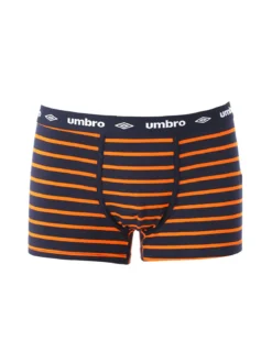 Umbro Boxer da uomo rigati in cotone elasticizzato - arancione