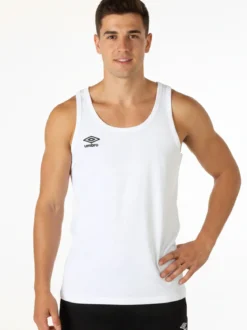 Umbro Canotta girocollo da uomo in cotone con logo - bianco