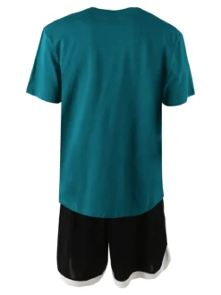 Umbro Completo corto da uomo con logo t-shirt in cotone e bermuda sportivi - verde