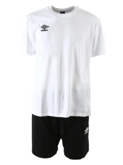 Umbro Completo corto da uomo 2 pezzi in cotone con logo