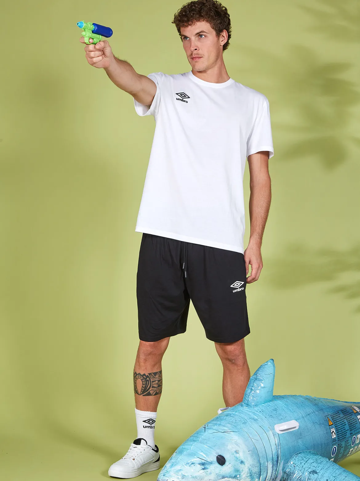 Umbro Completo corto da uomo 2 pezzi in cotone con logo
