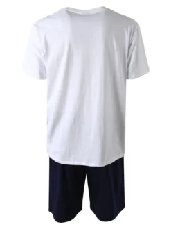 Umbro Completo corto da uomo sportivo in cotone con t-shirt e bermuda - bianco