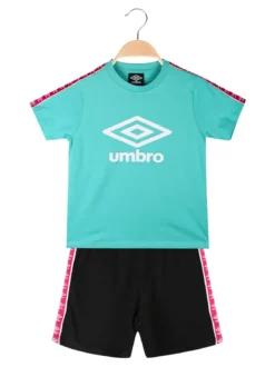 Umbro Completo corto 2 pezzi in cotone da ragazza con t-shirt e shorts