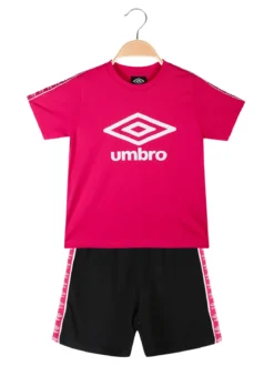 Umbro Completo corto 2 pezzi in cotone da ragazza con t-shirt e shorts
