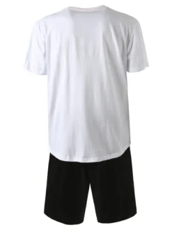 Umbro Completo corto sportivo da uomo in cotone con t-shirt e bermuda - bianco