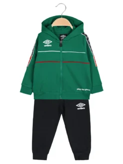 Umbro Completo tuta da neonato 2 pezzi con cappuccio e zip - verde