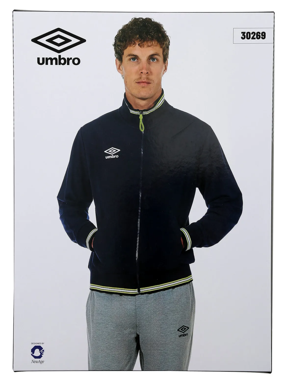 Umbro Completo tuta da uomo full zip in misto cotone - blu