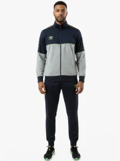 Umbro Completo tuta da uomo 2 pezzi full zip in misto cotone - blu scuro