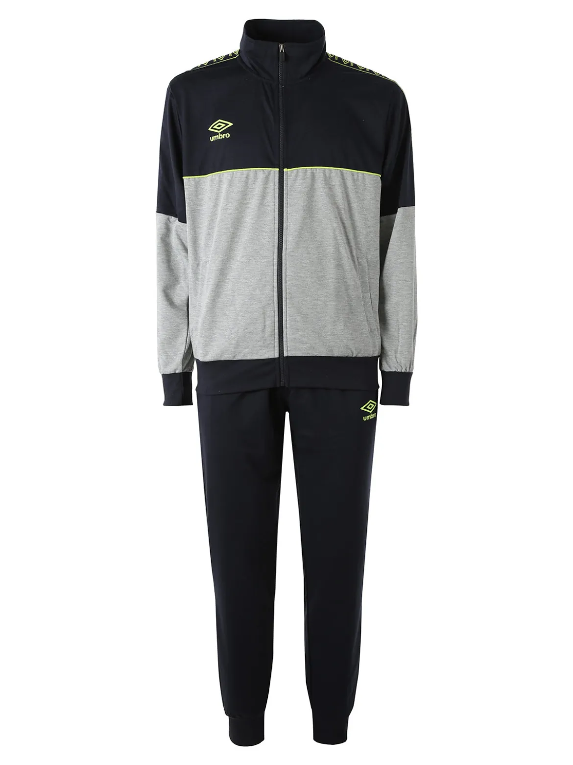 Umbro Completo tuta da uomo 2 pezzi full zip in misto cotone - blu scuro