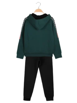 Umbro Completo tuta 2 pezzi da bambino con cappuccio e zip - verde