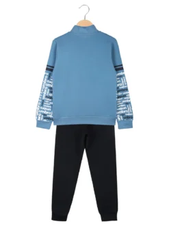 Umbro Completo tuta 2 pezzi da bambino con zip e stampa logo - azzurro