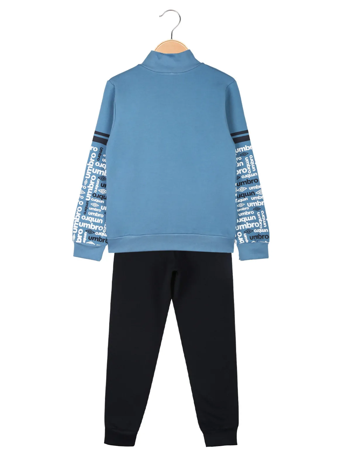 Umbro Completo tuta 2 pezzi da bambino con zip e stampa logo - azzurro