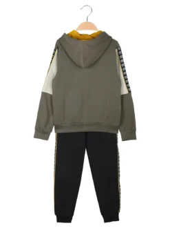 Umbro Completo tuta 2 pezzi da ragazzo con cappuccio e zip - miltiare