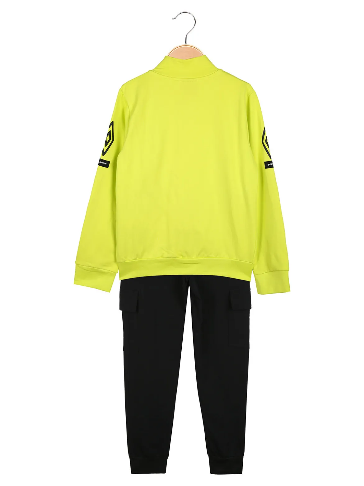 Umbro Completo tuta 2 pezzi da ragazzo full zip con pantaloni cargo - mela