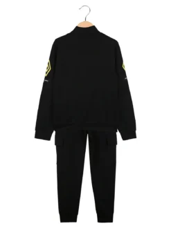 Umbro Completo tuta 2 pezzi da ragazzo full zip con pantaloni cargo - nero