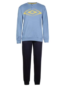 Umbro Pigiama lungo uomo in cotone con stampa