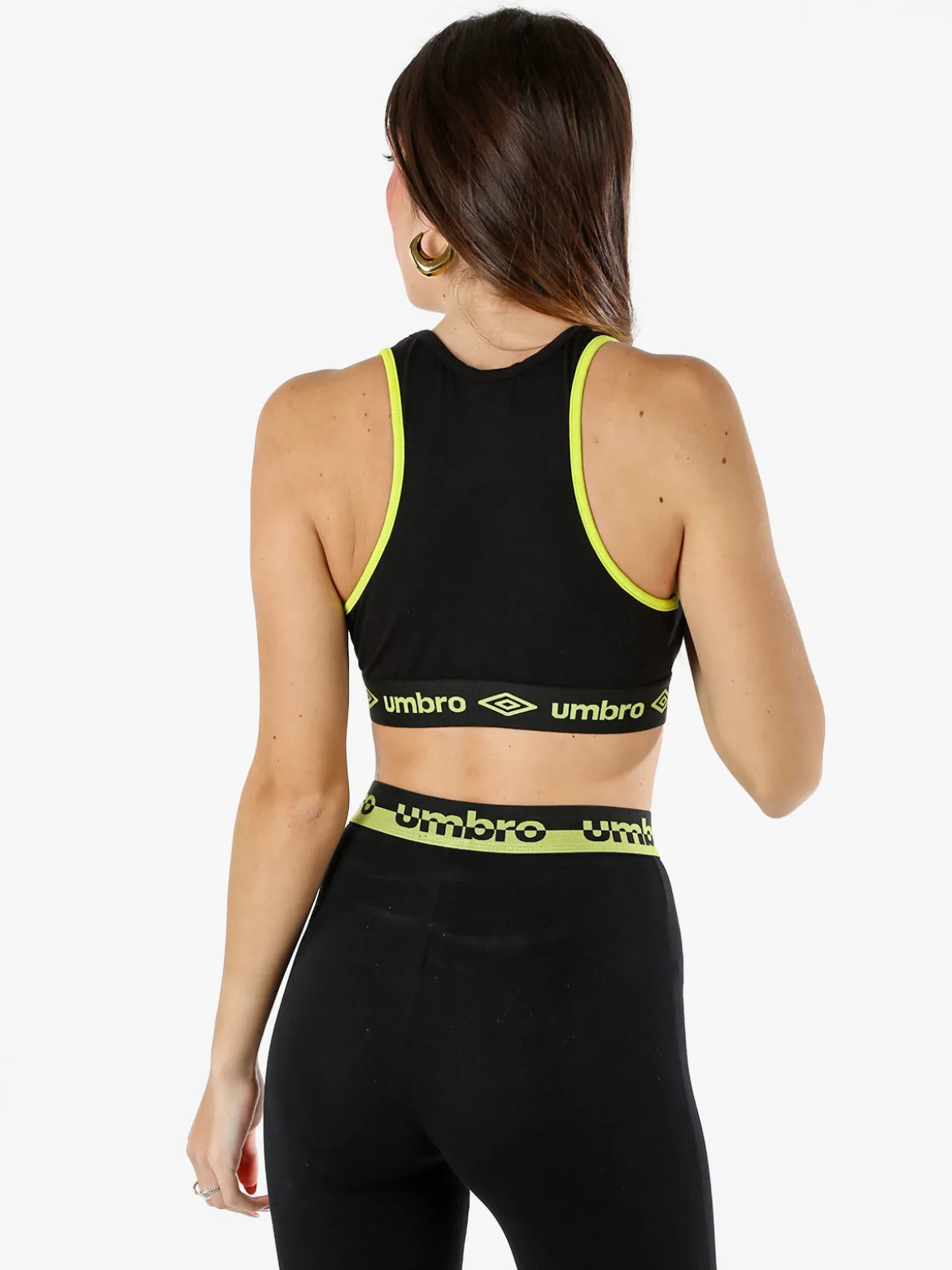Umbro Top sportivo da donna con logo in cotone elasticizzato - verde chiaro