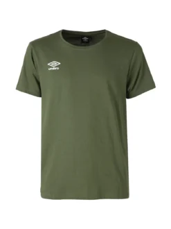 Umbro T-shirt girocollo da uomo in cotone con logo - militare