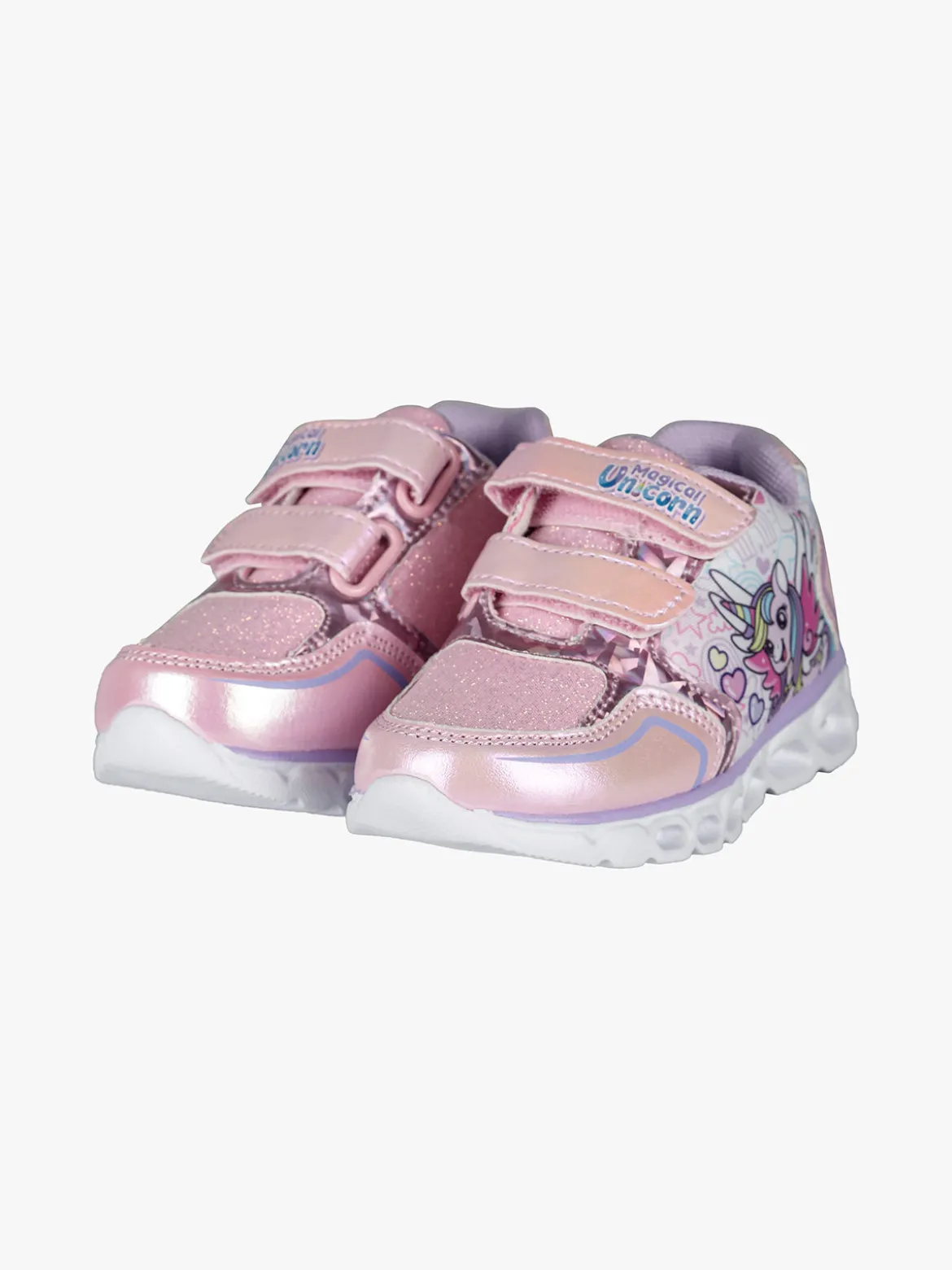 Unicorn Sneakers da bambina con luci e chiusura a strappo