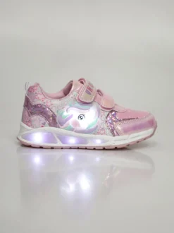 Unicorn Sneakers da bambina con luci e chiusura a strappo