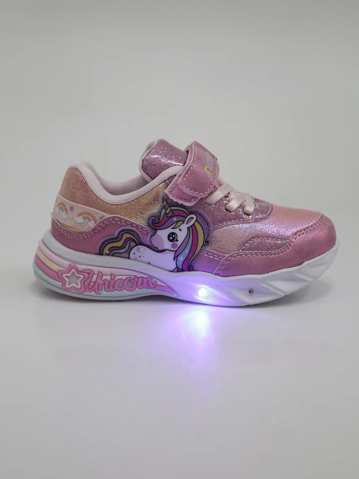 Unicorn Sneakers da bambina con strappo e luci