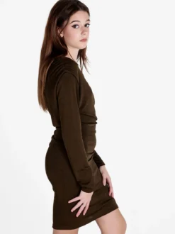 Unique Abito donna drappeggiato a tubino con maniche lunghe