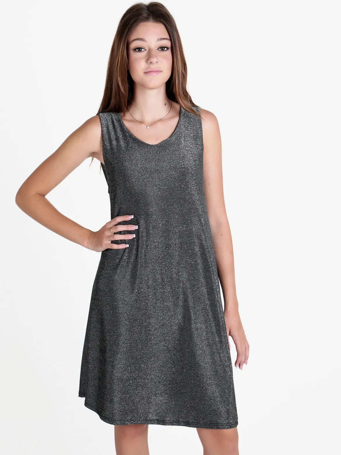 Unique Abito donna smanicato in lurex