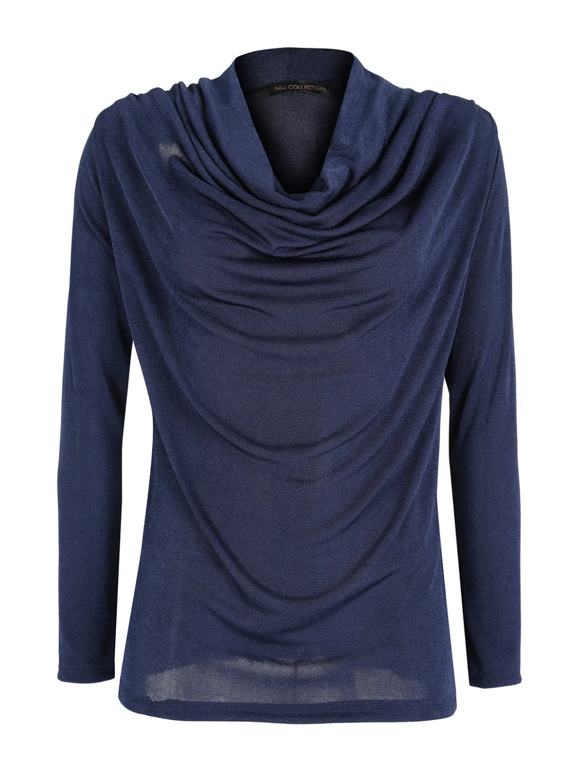 Unique Blusa donna a maniche lunghe con scollo a cascata