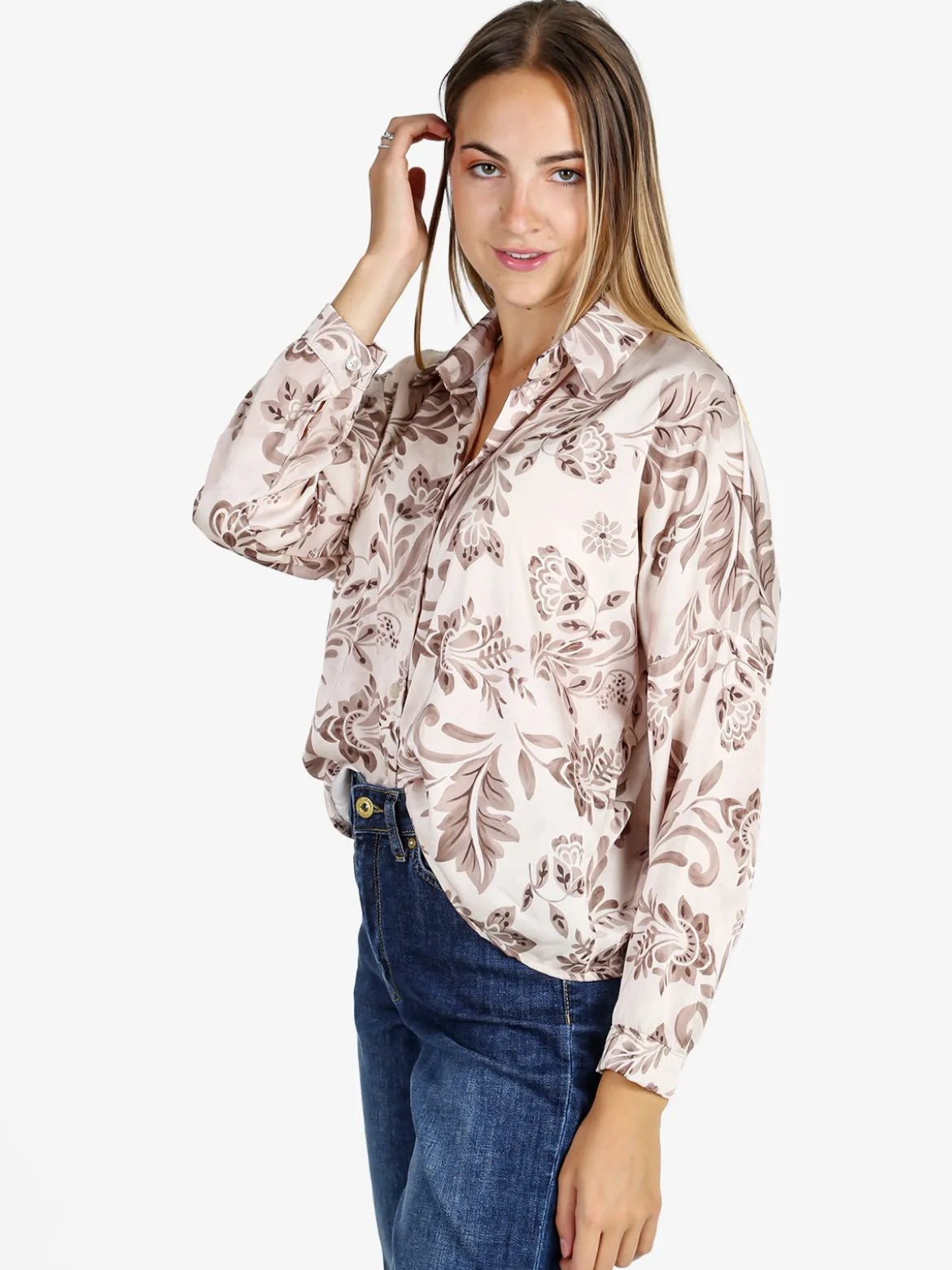 Unique Camicia donna a fantasia - beige