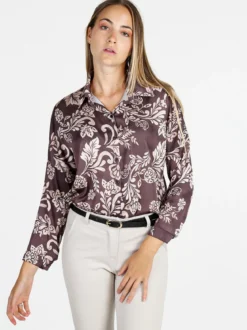 Unique Camicia donna a fantasia - marrone