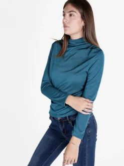 Unique Maglia donna accollata a maniche lunghe