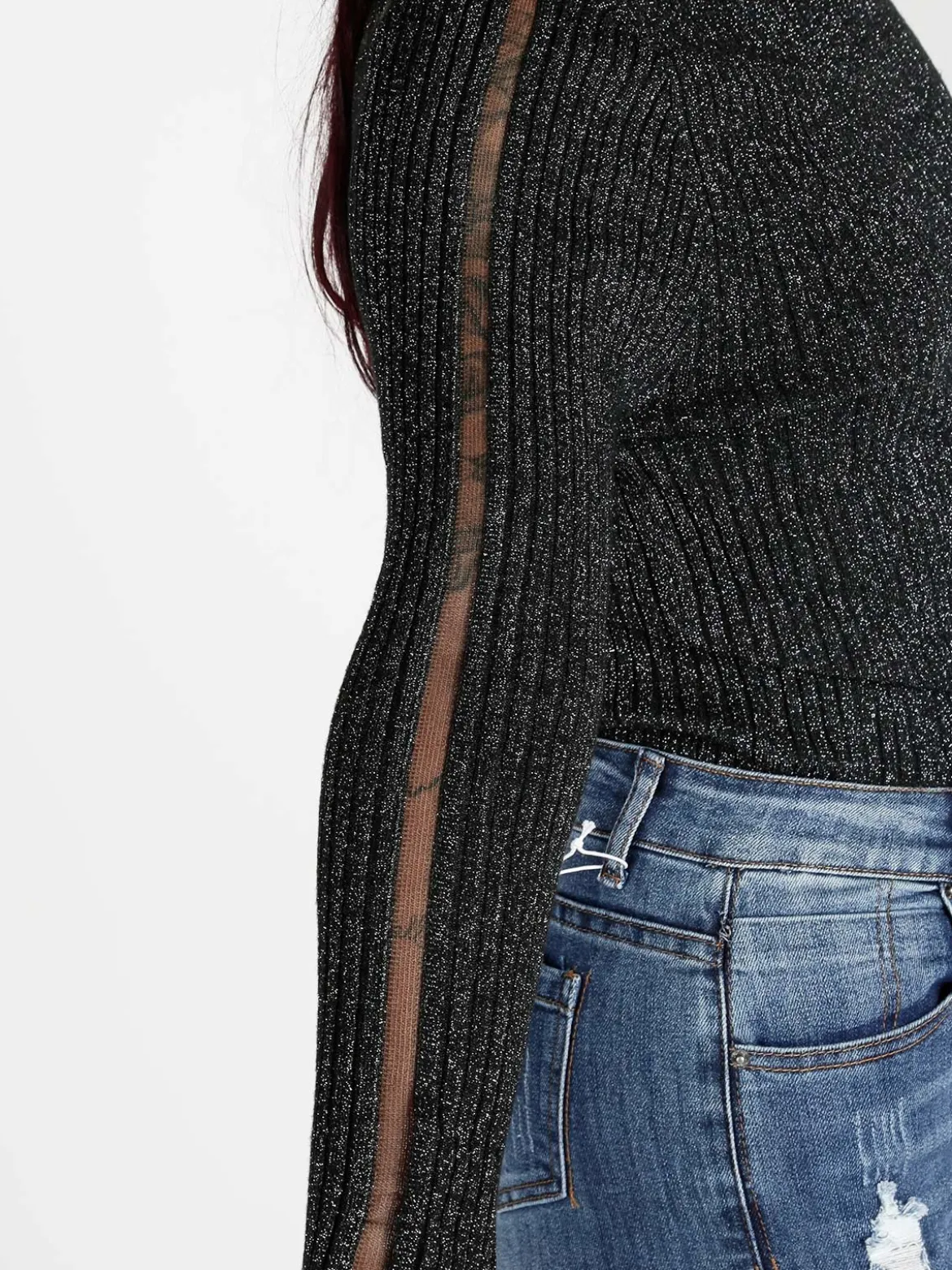 Unique Maglia donna a maniche lunghe annodata sul davanti