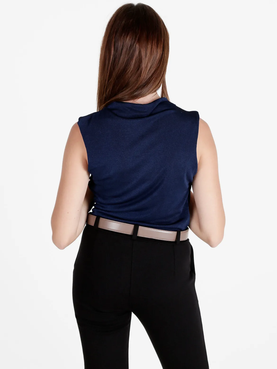 Unique Top donna drappeggiato con scollo a cascata