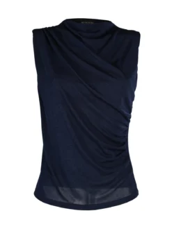 Unique Top donna drappeggiato con scollo a cascata