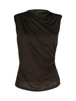 Unique Top donna drappeggiato con scollo a cascata