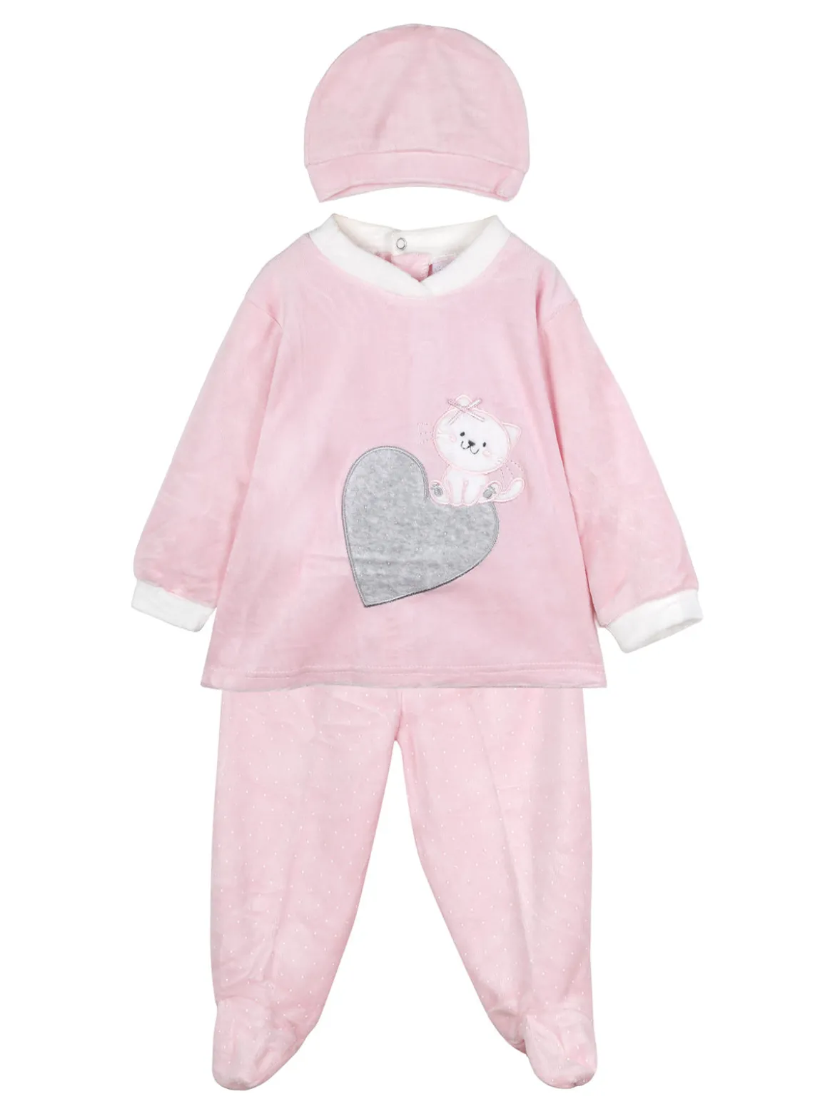Urchin Completo lungo da neonata in ciniglia con accessori - rosa