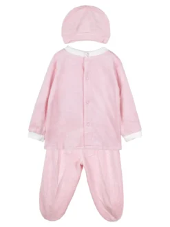 Urchin Completo lungo da neonata in ciniglia con accessori - rosa